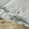 Mineral Blue 300 Thread Count Edged Duvet Cover with Tie Hem