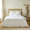 White 400 Thread Count Piped Edge Square Pillowcase Pair with Grey Trim