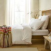 White 400 Thread Count Piped Edge Superking Pillowcase Pair with Salmon Pink Trim