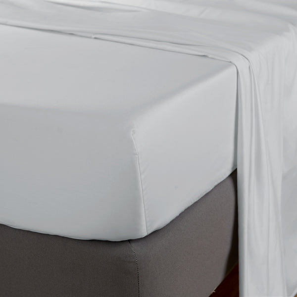 Ice Grey 600 Thread Count Sateen Soft Flat Sheet
