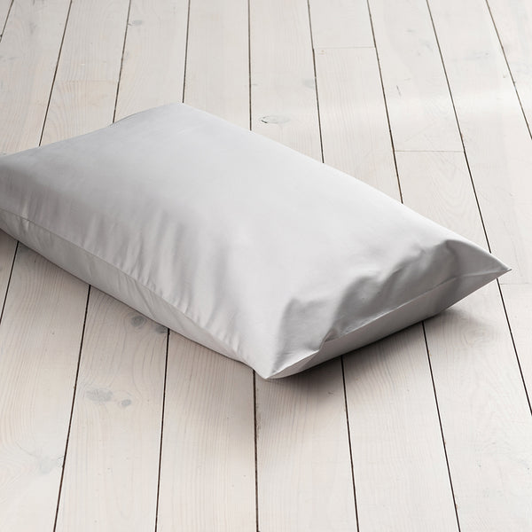 Ice Grey 600 Thread Count Sateen Soft Standard Pillowcase Pair