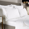 White 600 Thread Count Standard Pillowcase Pair with Grey Embroidery