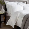 White 800 Thread Count Duvet Cover with Duck Egg Single Row Cord Embroidery