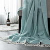 Aqua Woven Herringbone Patterned Throw