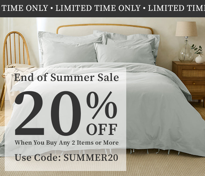 Limited Time Only | End Of Summer Sale | 20% Off When You Buy Any 2 Items Or More | Use Code: SUMMER20 | Bed & Bath Emporium