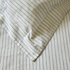 White Linen Cotton Blend Superking Oxford Pillowcase Pair with Charcoal Grey Pinstripe