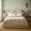 Stone Linen Cotton Blend Edged Duvet Cover