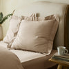 Stone Linen Cotton Blend Square Pillowcase Pair