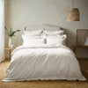 White Linen Cotton Blend Square Pillowcase Pair