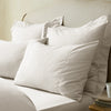 White Linen Cotton Blend Square Pillowcase Pair