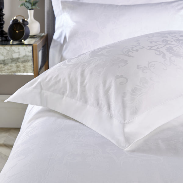 White 300 Thread Count Rococo Jacquard Oxford Pillowcase x1