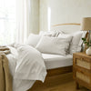 White 300 Thread Count Edged Duvet Cover with Tie Hem