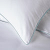 White 400 Thread Count Piped Edge Duvet Set with Duck Egg Trim