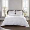 White 400 Thread Count Piped Edge Duvet Set with Grey Trim