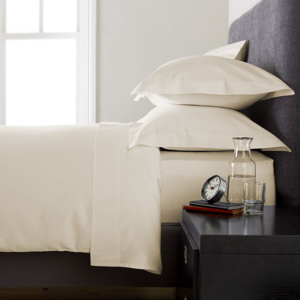 Ivory 600 Thread Count Sateen Soft Duvet Cover