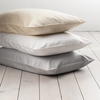 White 600 Thread Count Sateen Soft Standard Pillowcase Pair