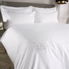 White 600 Thread Count Embroidered Duvet Cover with White Motif Corner