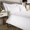 White 600 Thread Count Embroidered Duvet Cover with Grey Motif Corner