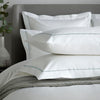 White 800 Thread Count Oxford Pillowcase Pair with Duck Egg Single Row Cord Embroidery