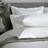 White 800 Thread Count Oxford Pillowcase Pair with White Single Row Cord Embroidery