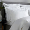 White 800 Thread Count Standard Pillowcase Pair with White Single Row Cord Embroidery