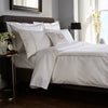 White Austell 800 Thread Count Duvet Cover with Grey Double Cord Embroidery