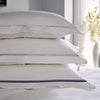 White Austell 800 Thread Count Oxford Pillowcase with Grey Double Cord Embroidery x1