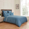 Midnight Teal 400 Thread Count Duvet Set with White Celtic Knot Embroidery