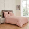 Rose Pink 400 Thread Count Duvet Set with White Celtic Knot Embroidery