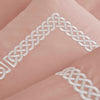 Rose Pink 400 Thread Count Duvet Set with White Celtic Knot Embroidery