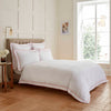 White 400 Thread Count Duvet Set with Coral Pink Double Tape Edge