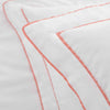 White 400 Thread Count Duvet Set with Coral Pink Double Tape Edge