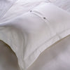 White Austell 800 Thread Count Standard Pillowcase Pair with Navy Double Cord Embroidery