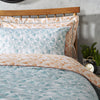 Teal & Orange Home Modern Design Hive Patterned Duvet Set with Contrast Piping