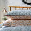 Teal & Orange Home Modern Design Hive Patterned Duvet Set with Contrast Piping