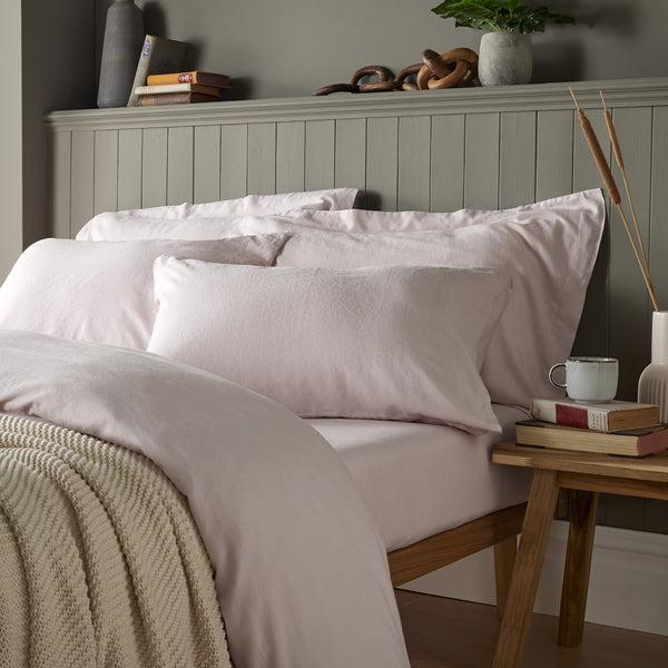 Rose Linen Blend Standard Pillowcase Pair