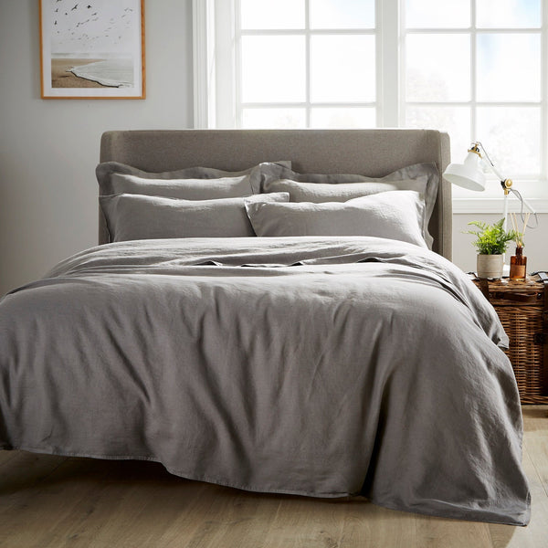 Grey Private Collection Soft & Durable Linen Duvet Cover