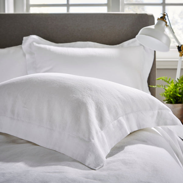 White Private Collection Soft & Durable Linen Oxford Pillowcase x1