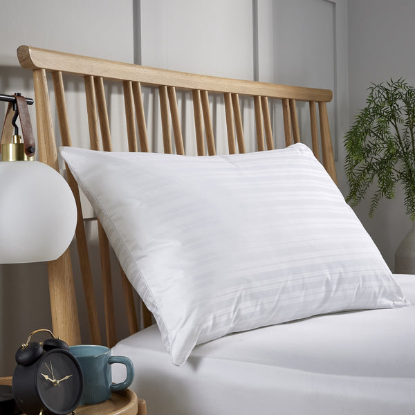Satin Stripe Micro Loft Hypoallergenic Standard Pillow Pair