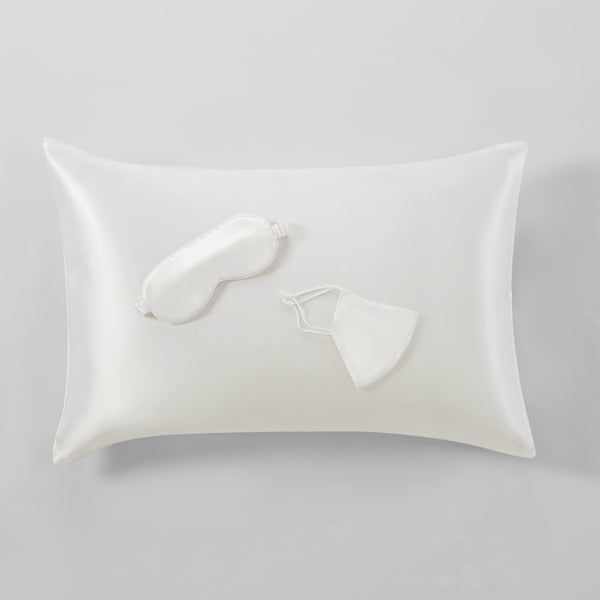 White 100% Mulberry Silk Luxuriously Smooth Hypoallergenic Gift Set