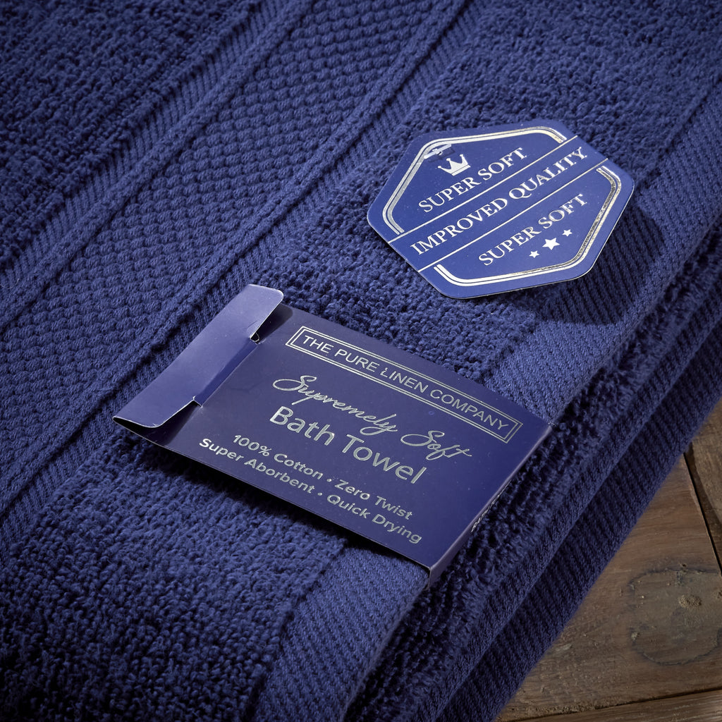 Navy Supremely Soft Quick Drying Zero Twist Towel | Bed & Bath Emporium ...