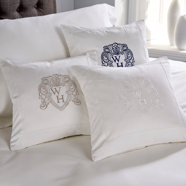 William Hunt - Austell - 800TC 100% Cotton Embroidered 35 x 35 Cushion Cover