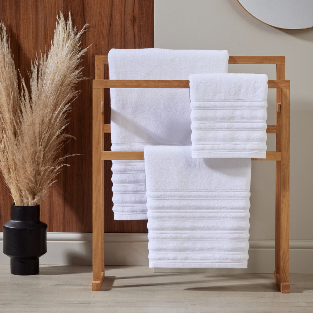 Ripple Texture Stylish Towel – White | Bed & Bath Emporium – Bed and ...
