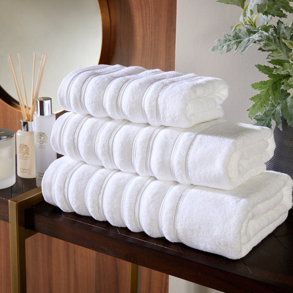 Ripple Texture Stylish Towel - White